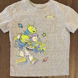 Disney Jumping Beans Toy Story Grey Buzz Lightyear & Green Aliens Tee Shirt